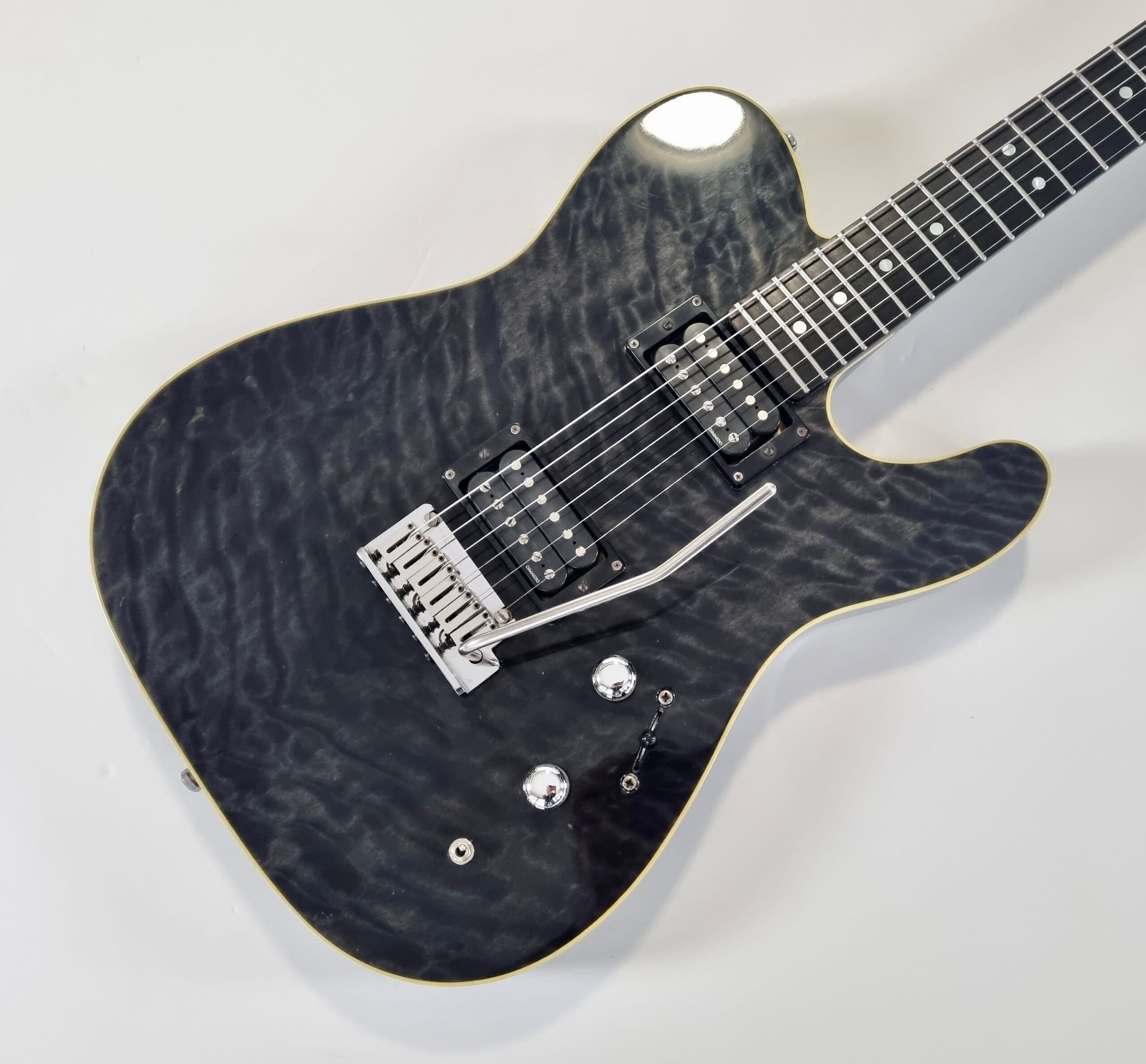 Fender Telecaster Set Neck 1991 Custom Shop Trans Black - Thumbnail 3