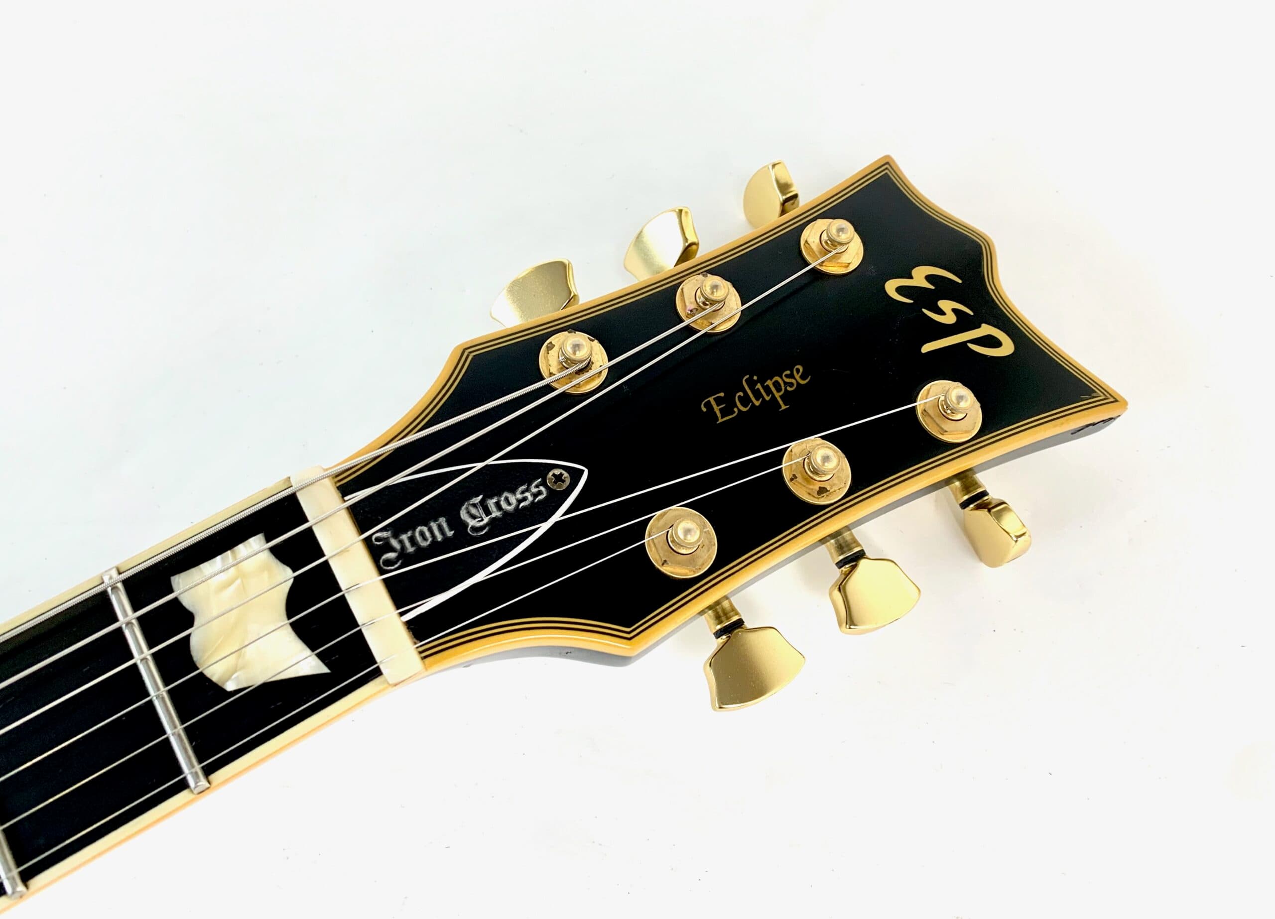 ESP Eclipse I « Iron Cross James Hetfield Signature » 2005 Vintage Black - Thumbnail 2