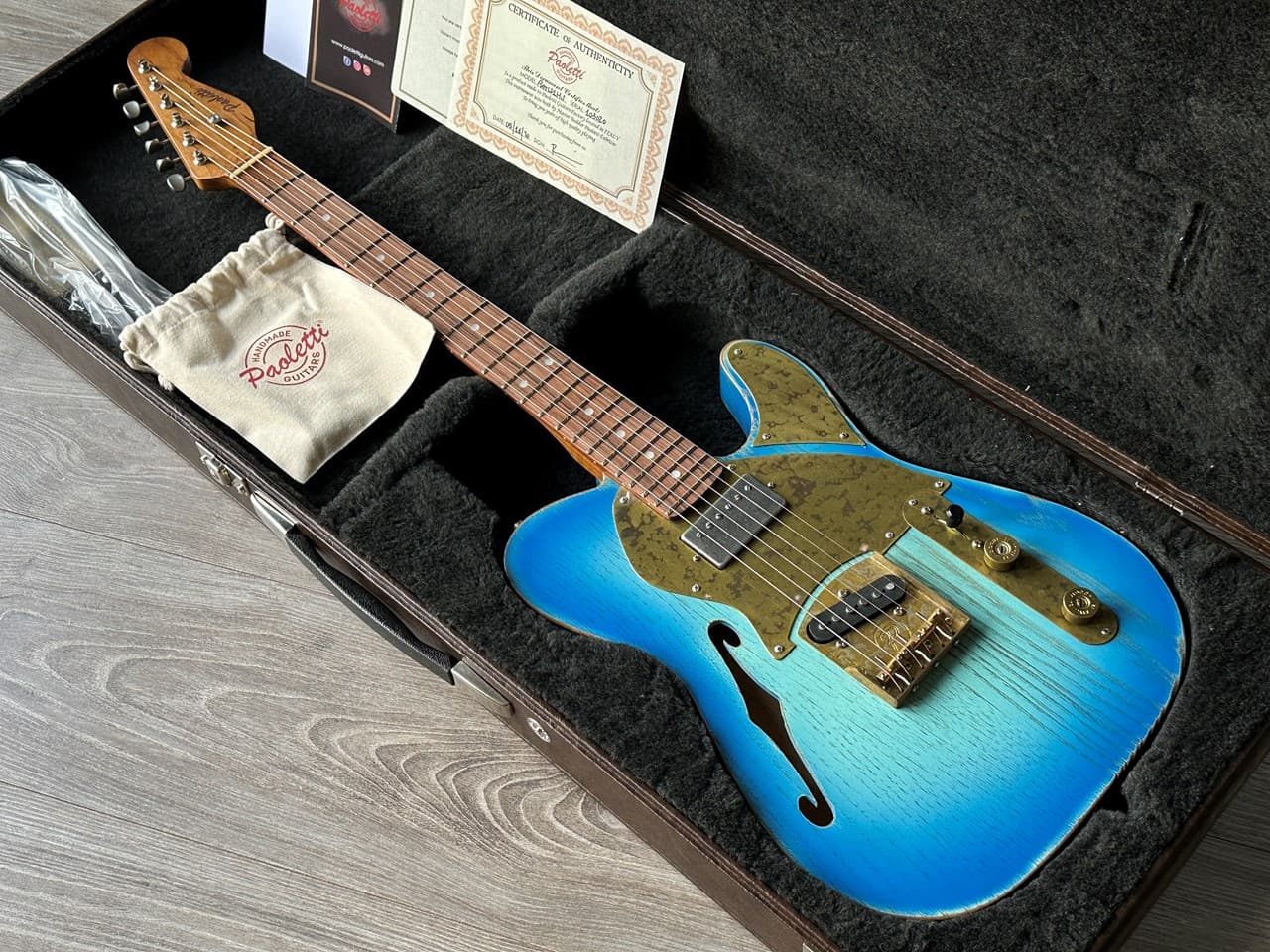 Paoletti Nancy Thinline with Humbucker Unplayed NOS Guitar - Thumbnail 3