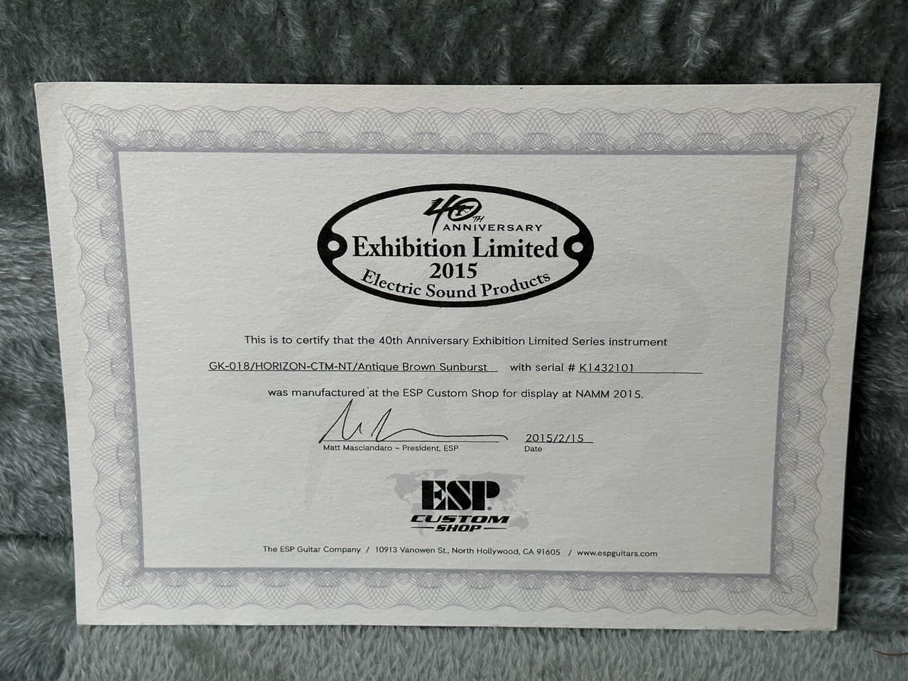 ESP Exhibition Custom Shop 40th Ann. Horizon One Off - Thumbnail 3