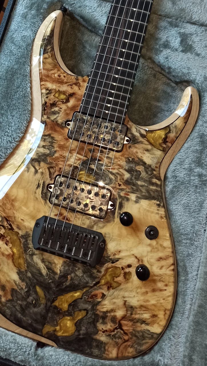 ESP Custom Shop M-II 7 NT Buckeye Burl Experimental Series Mint - Thumbnail 2