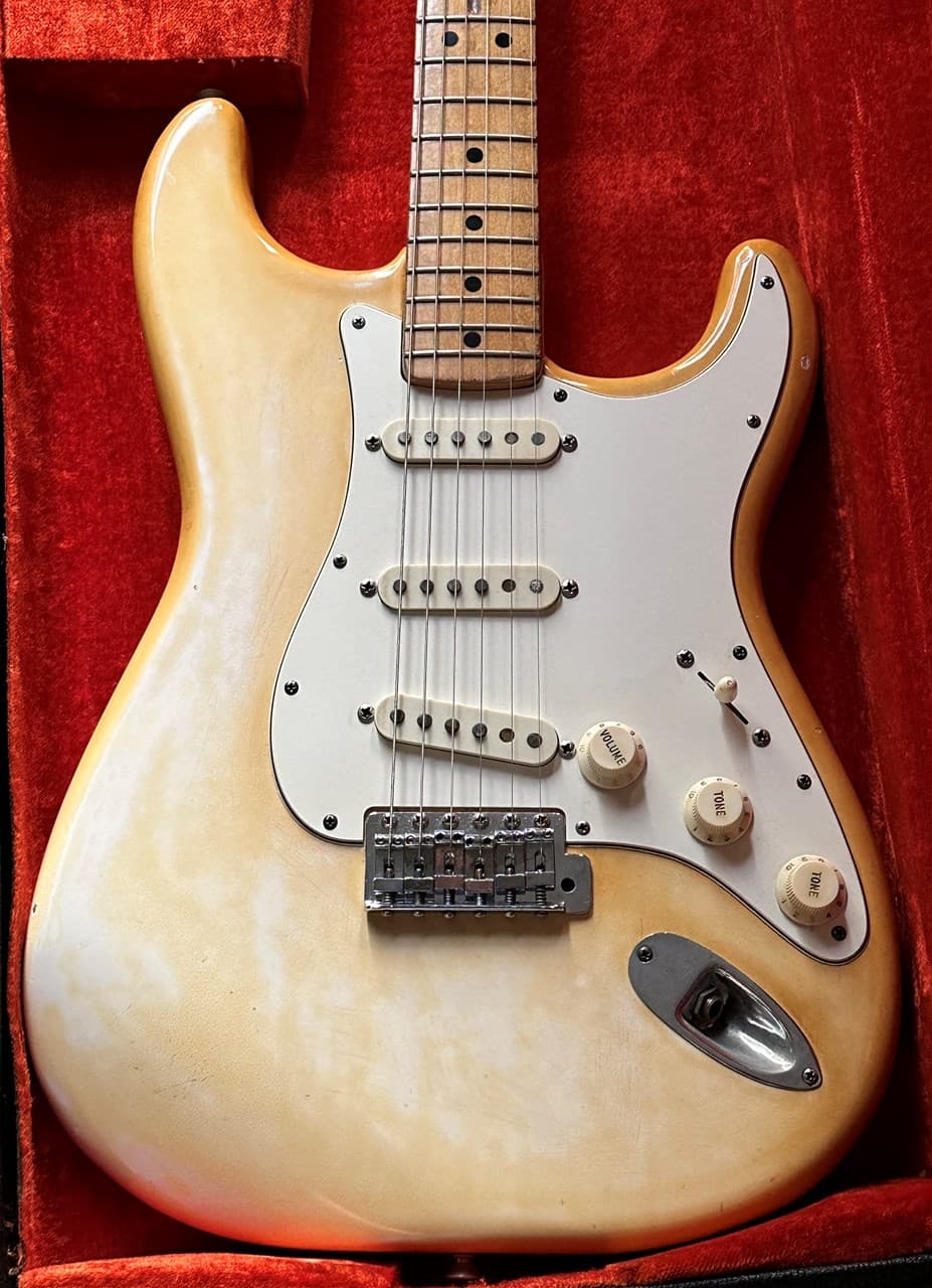 1973 Fender Stratocaster White Original Finish Black Bottom Pickups - Image 1