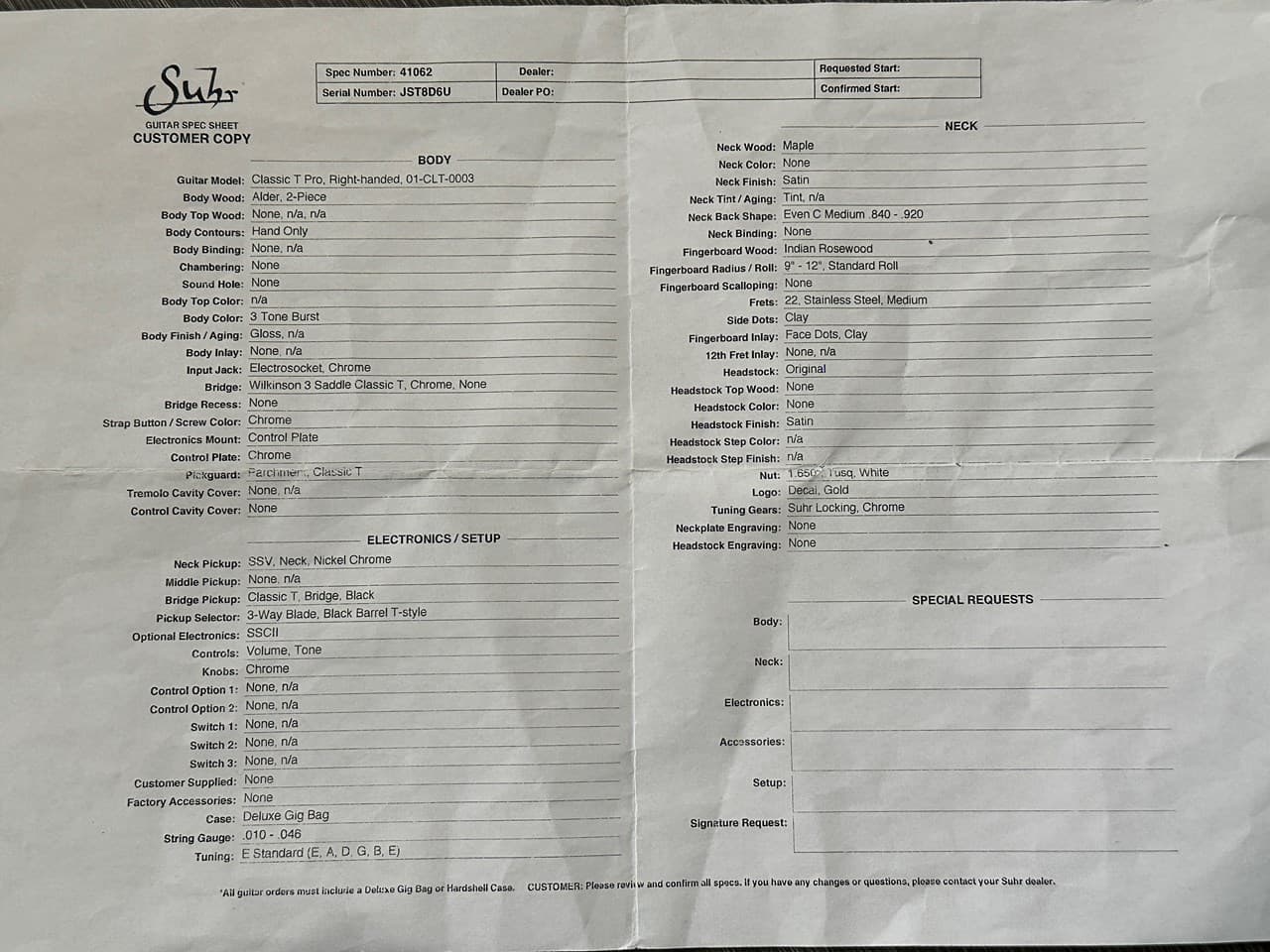 Suhr Classic T Pro with SSV PAF Stainless Steel Frets & More - Thumbnail 3